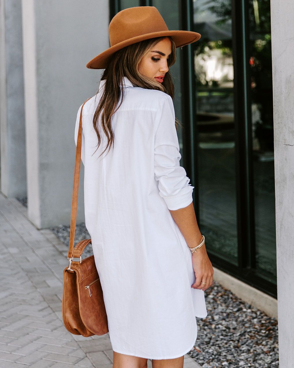 Women Long Sleeve Solid Color Casual  Button Shirt Dress Short Dresses Sai Feel