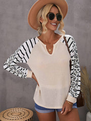 Women Natural Beauty Long Sleeve Knit Top- Dusty Peach Sweater Shirt Sai Feel