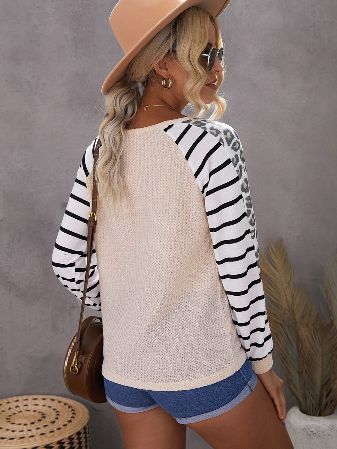 Women Natural Beauty Long Sleeve Knit Top- Dusty Peach Sweater Shirt Sai Feel