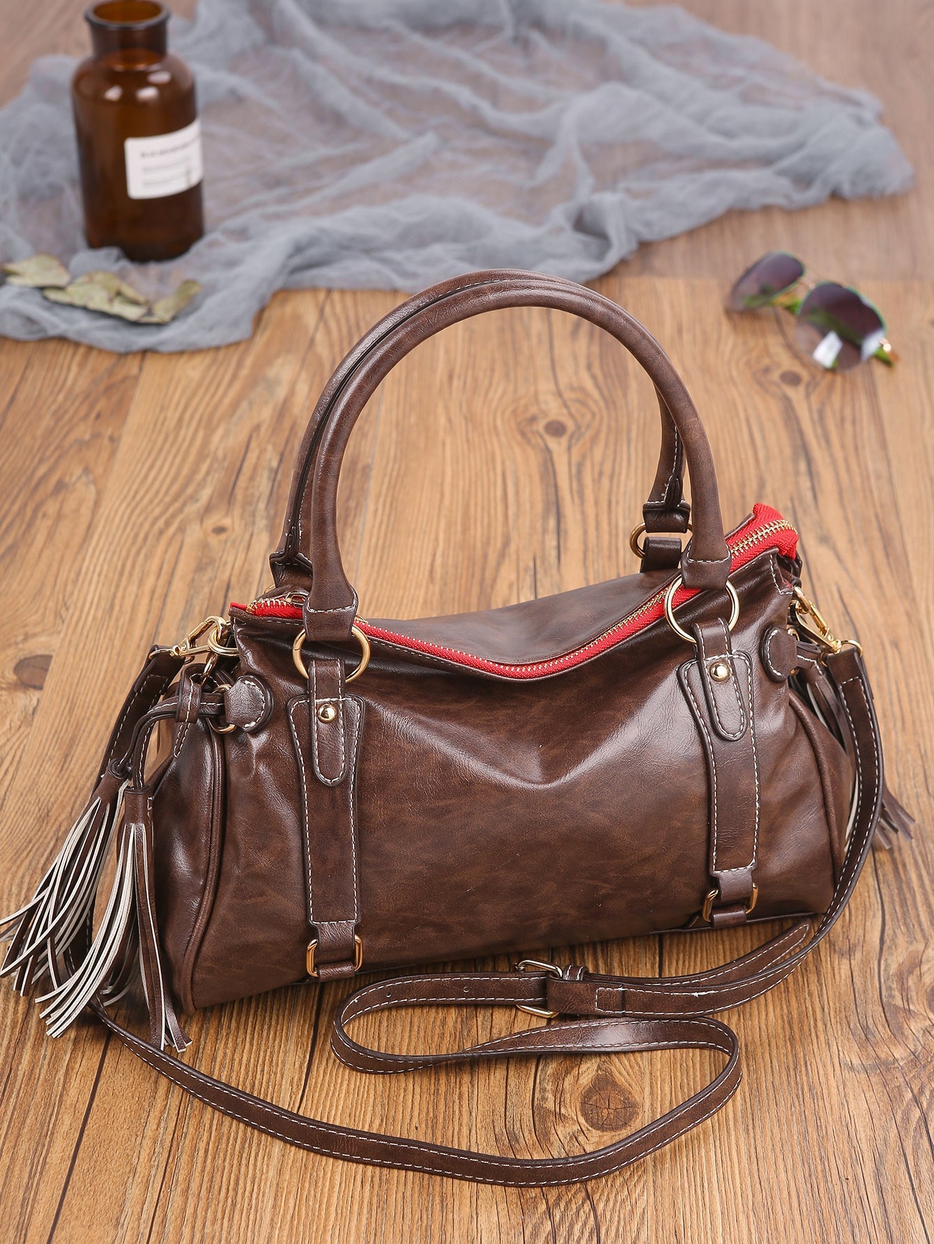 Women PU Leather Handbag Shoulder Messneger Bag Sai Feel