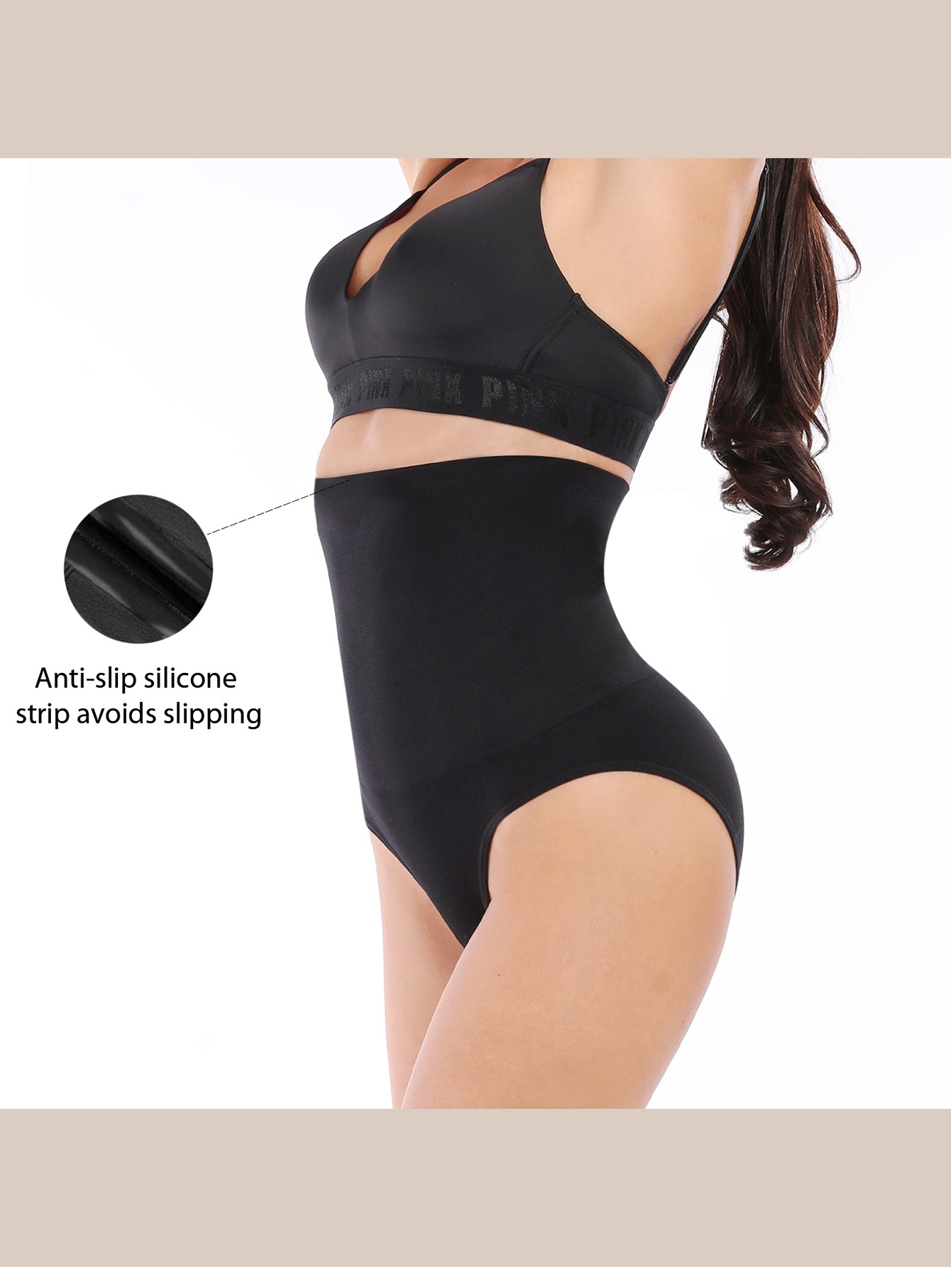 Women Plus Size High Waist shaping the body with wasit Anti-slip silicone briefs Sai Feel