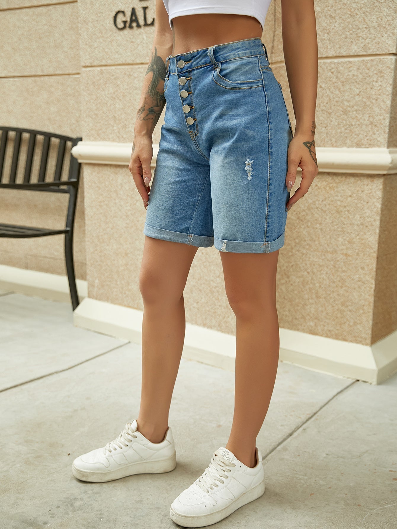 Women Ripped Denim Shorts Casual Shorts Sai Feel