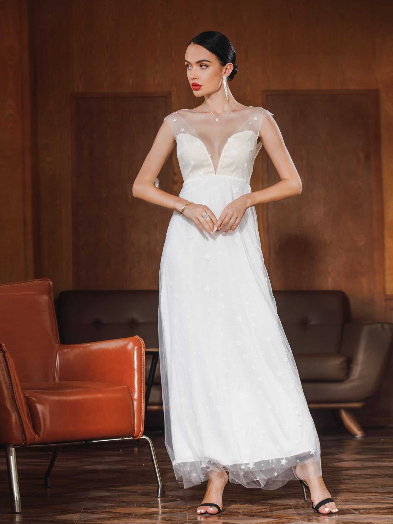 Women Sexy Party Evening Annual Wedding Dress Gown Sai Feel