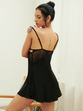 Women Silk Lace Satin  Babydoll Nightdress With G-String Sai Feel