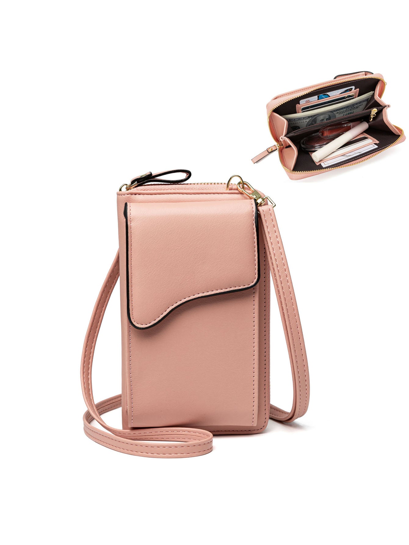 Women Small Leather Shoulder Bag, Crossbody Bag CellPhone Wallet Purse Lightweight Crossbody Handbags Sai Feel