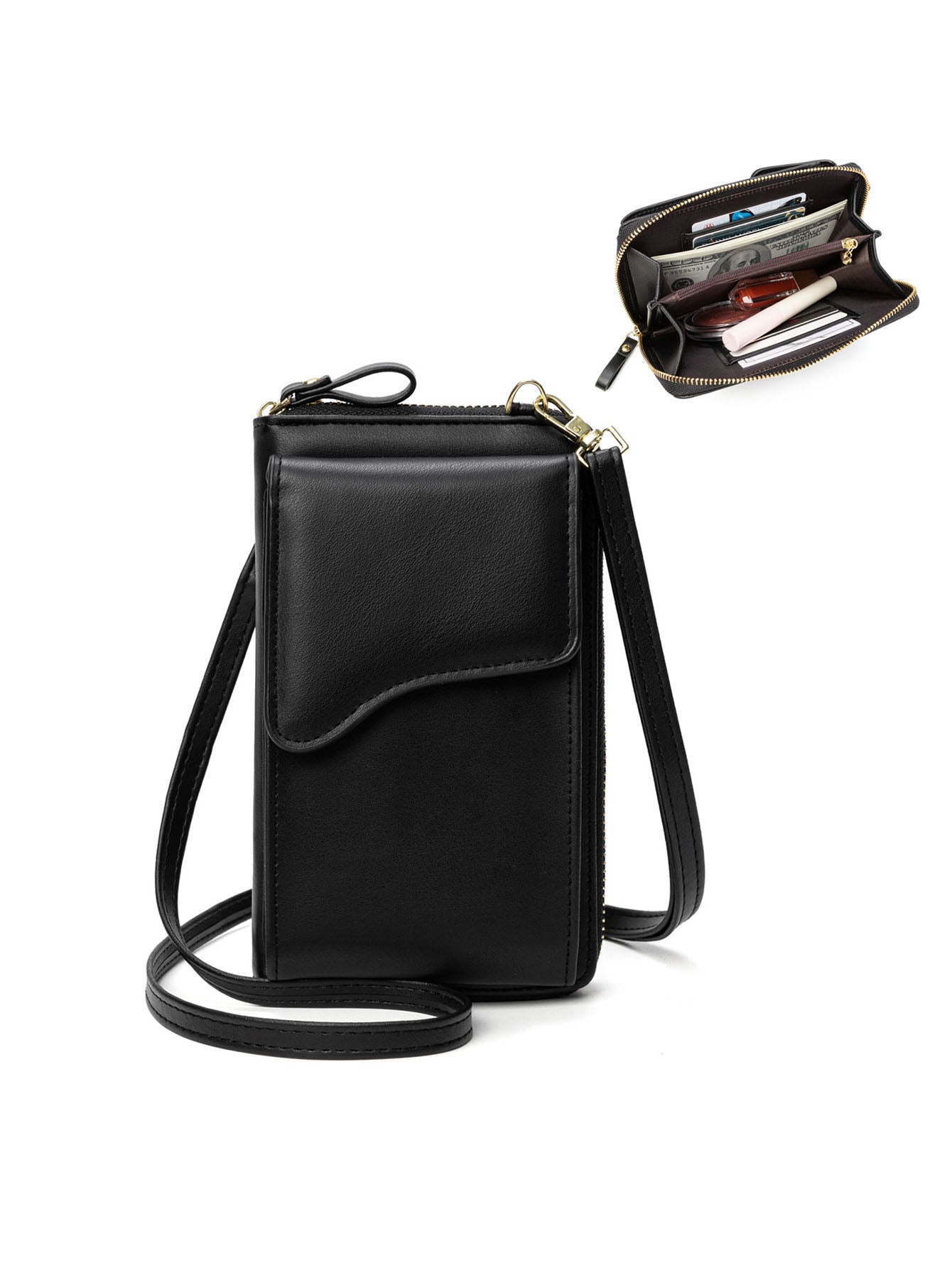 Women Small Leather Shoulder Bag, Crossbody Bag CellPhone Wallet Purse Lightweight Crossbody Handbags Sai Feel