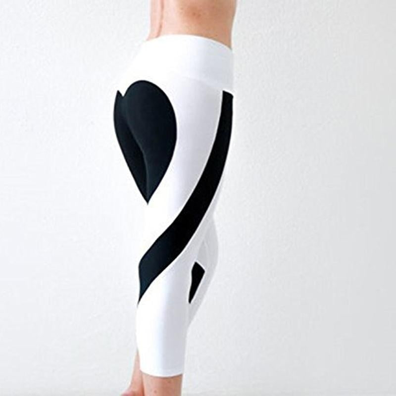 Women Special Design Love Yoga Leggings Heart Booty Pants Running Tights Crop Workout Pants Sai Feel
