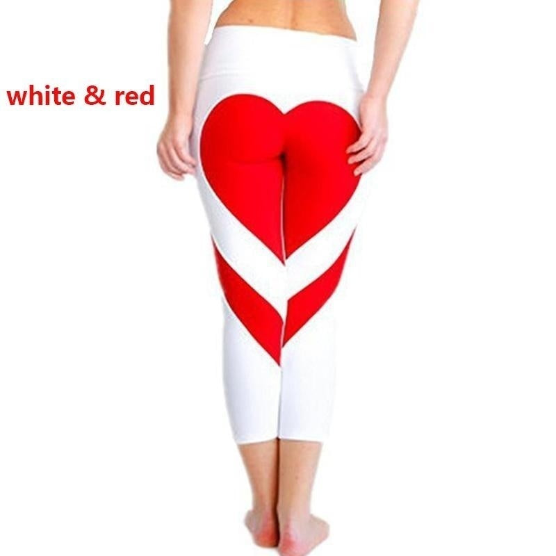 Women Special Design Love Yoga Leggings Heart Booty Pants Running Tights Crop Workout Pants Sai Feel
