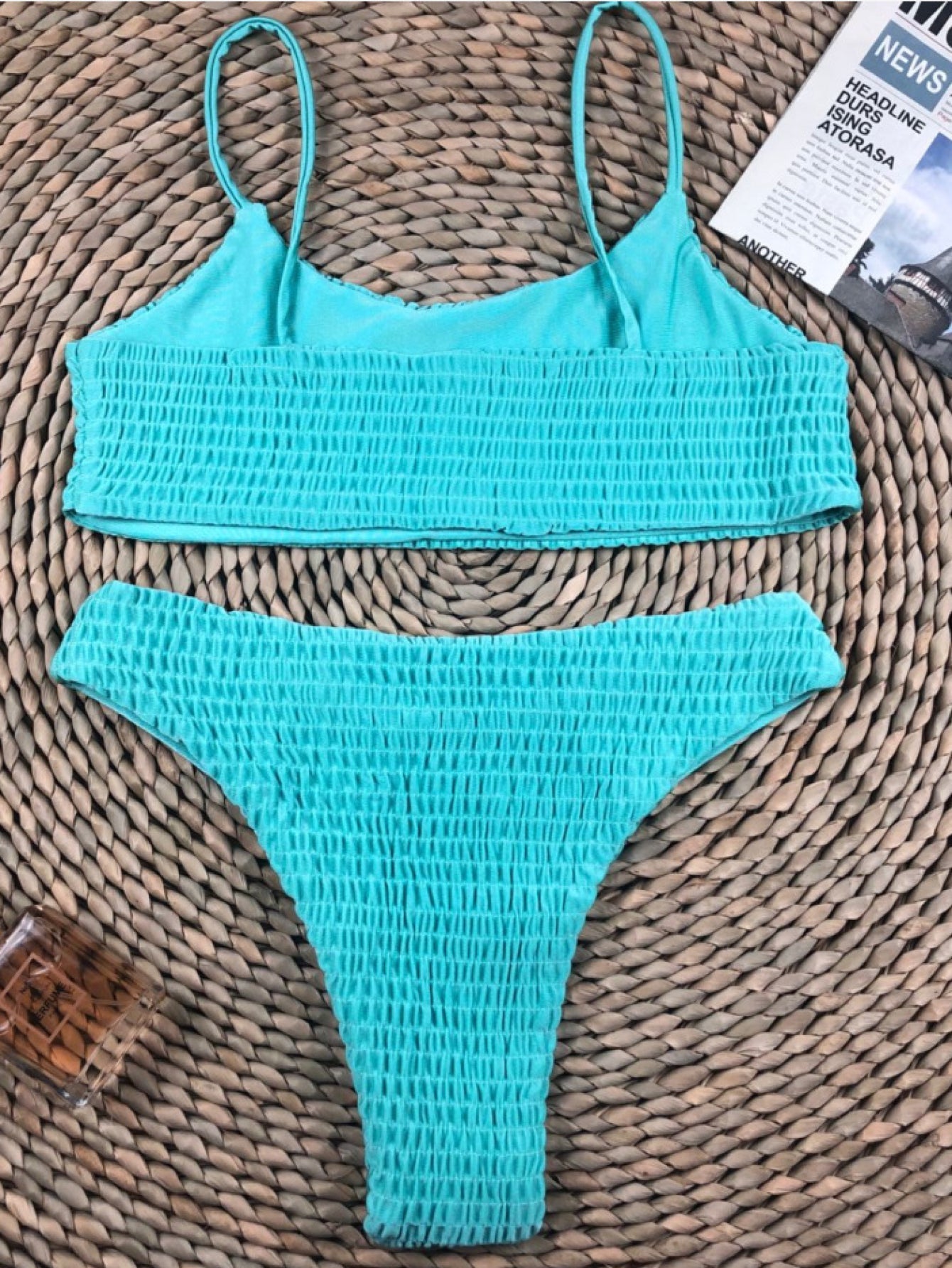 Women Sports Two Piece Swimsuit Athletic Crop Top High Waisted Bathing Suits High Cut Thong Ribbed Bikini Set Sai Feel