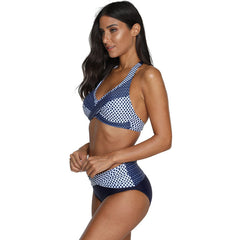 Women Spot Printed Two Piece Split Bikini Set Sai Feel