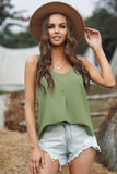 Women Summer Vintage Casual Cotton Sleeveless T Shirt Ladies Loose Button T Shirt Tops Textured Cotton Tank Top Sai Feel