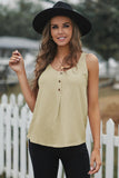 Women Summer Vintage Casual Cotton Sleeveless T Shirt Ladies Loose Button T Shirt Tops Textured Cotton Tank Top Sai Feel