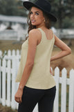 Women Summer Vintage Casual Cotton Sleeveless T Shirt Ladies Loose Button T Shirt Tops Textured Cotton Tank Top Sai Feel