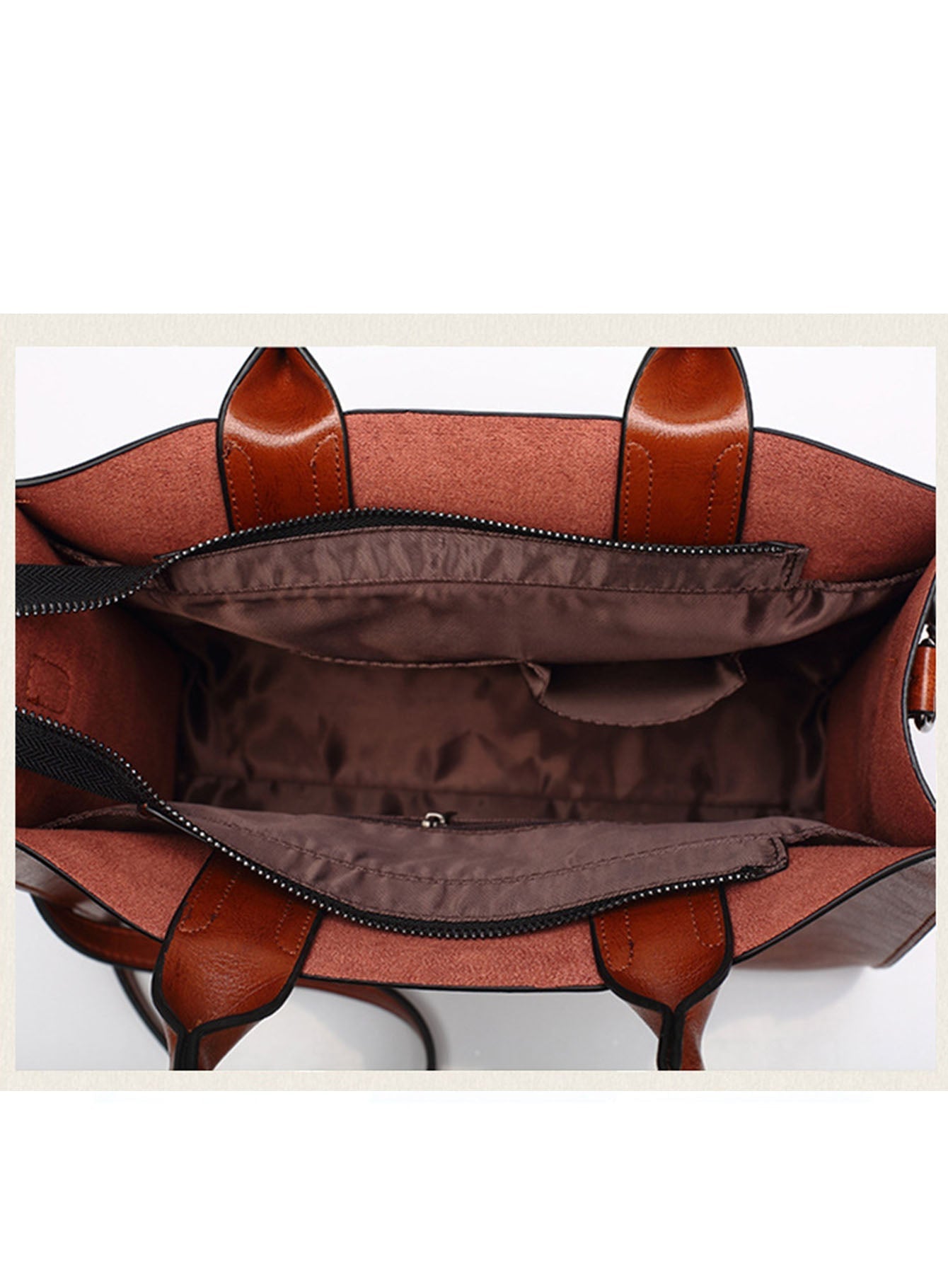 Women oil wax leather tote bag simple large capacity single shoulder messenger handbag Sai Feel