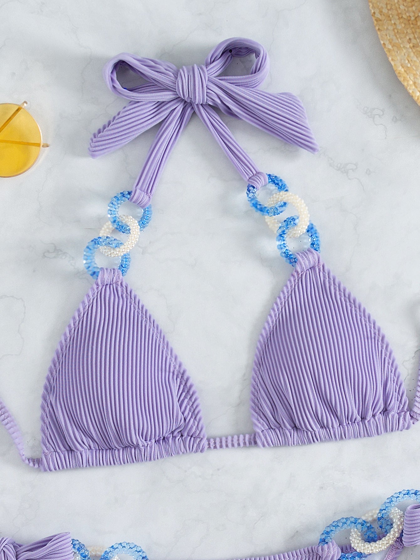 Women's 2pcs Bow Side Halter Bikini Set Padded Bathing Suits Sai Feel