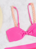 Women's 3pcs Decoration Swimsuit Bikini Set,Padded Bathing Suits Sai Feel