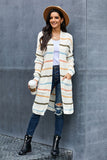 Women's Casual Rainbow Striped Cardigan Knit Coverup Outerwear Sweater Sai Feel