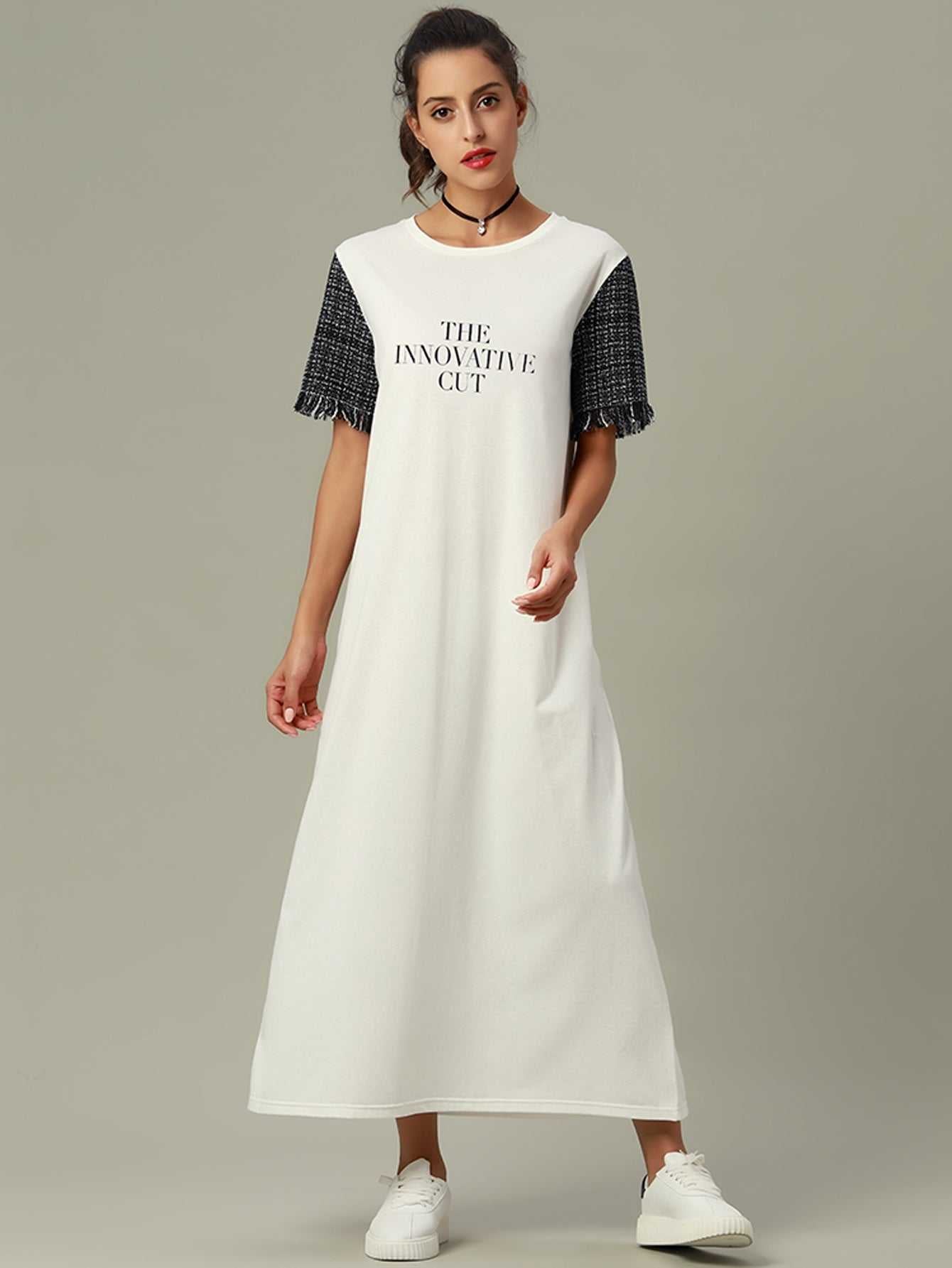 Women's Casual Short Sleeve Maxi T-Shirt Dress – Sai Feel