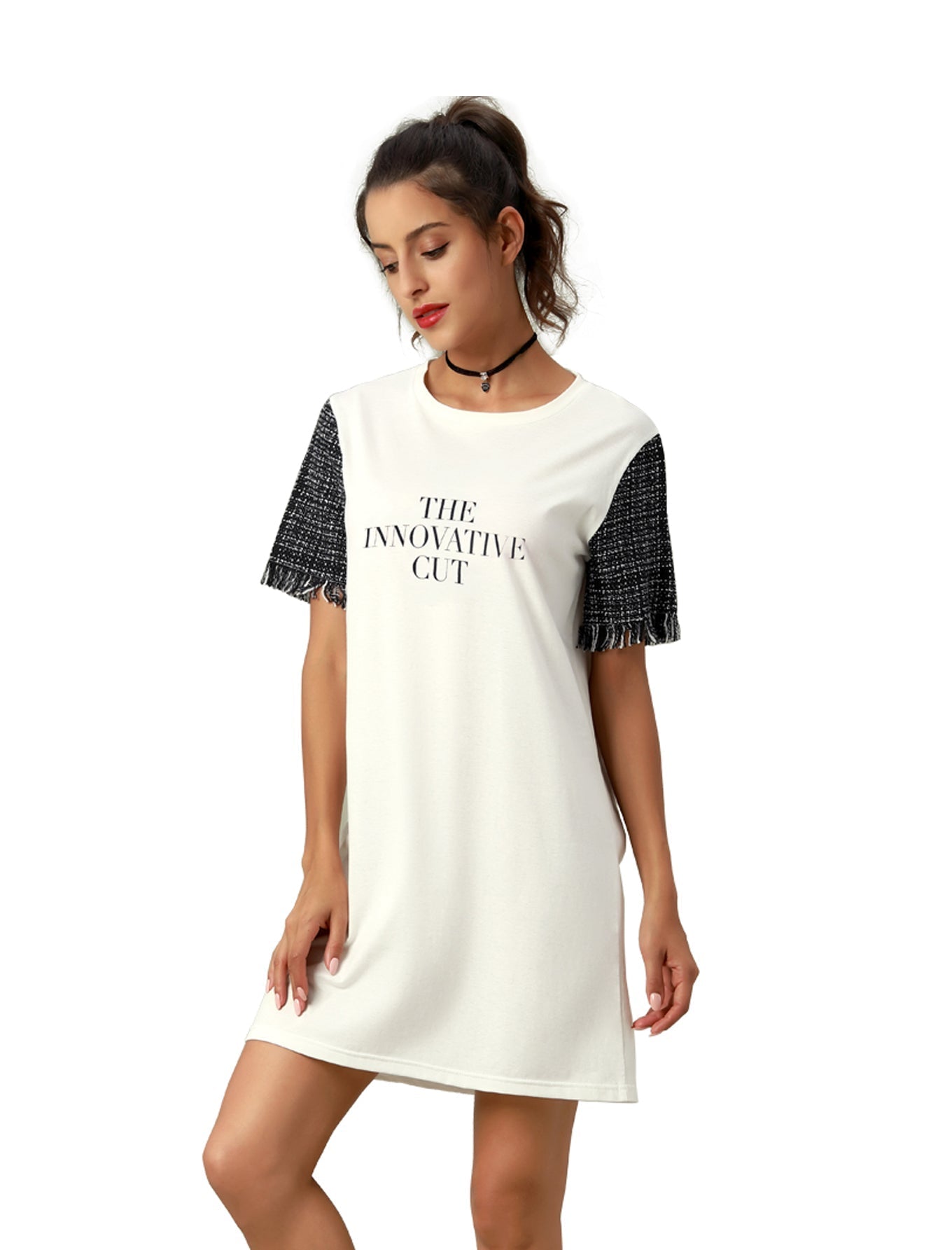 Women's Casual Short Sleeve Midi T-Shirt Dress Sai Feel