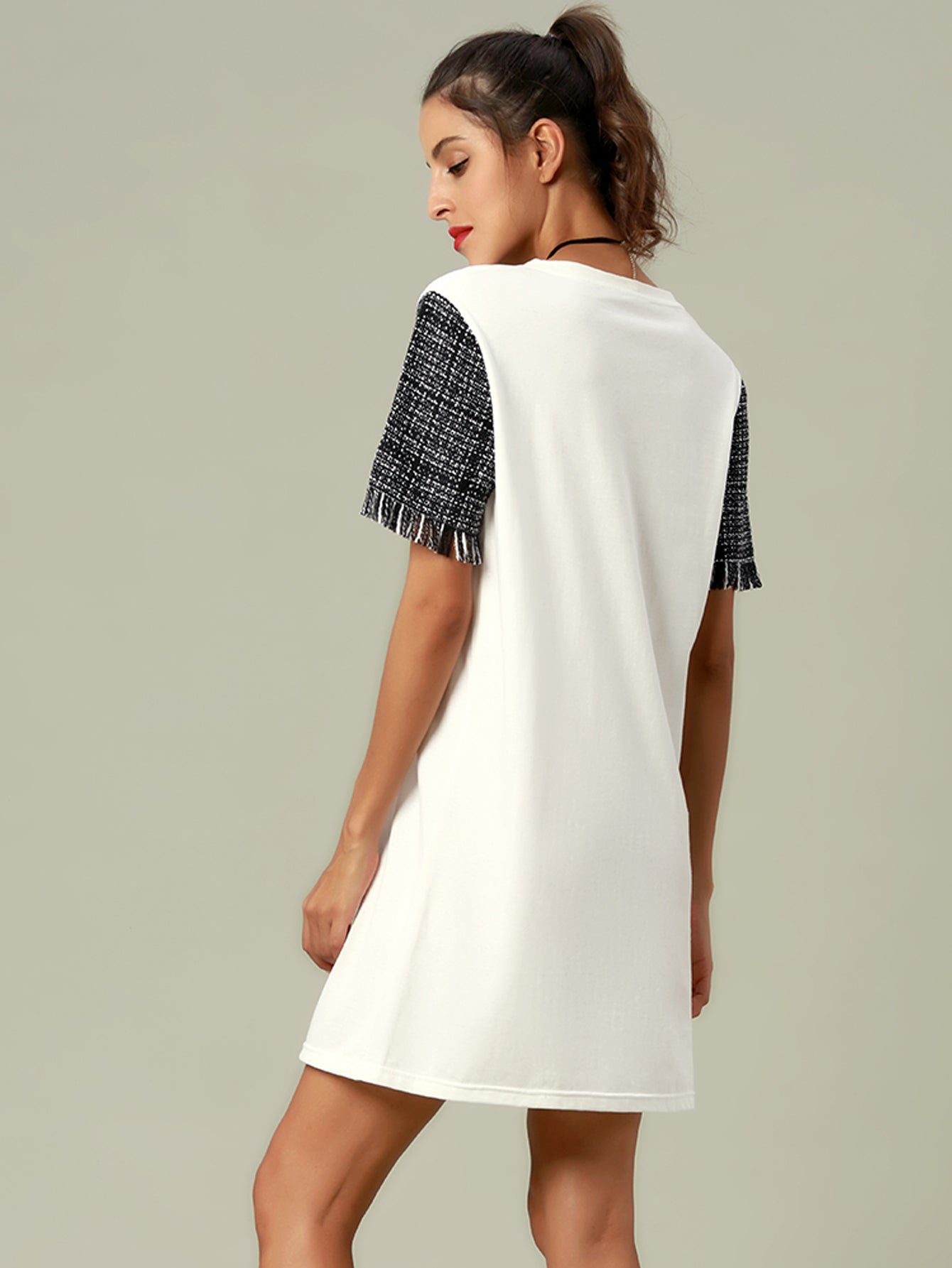 Women's Casual Short Sleeve Midi T-Shirt Dress Sai Feel