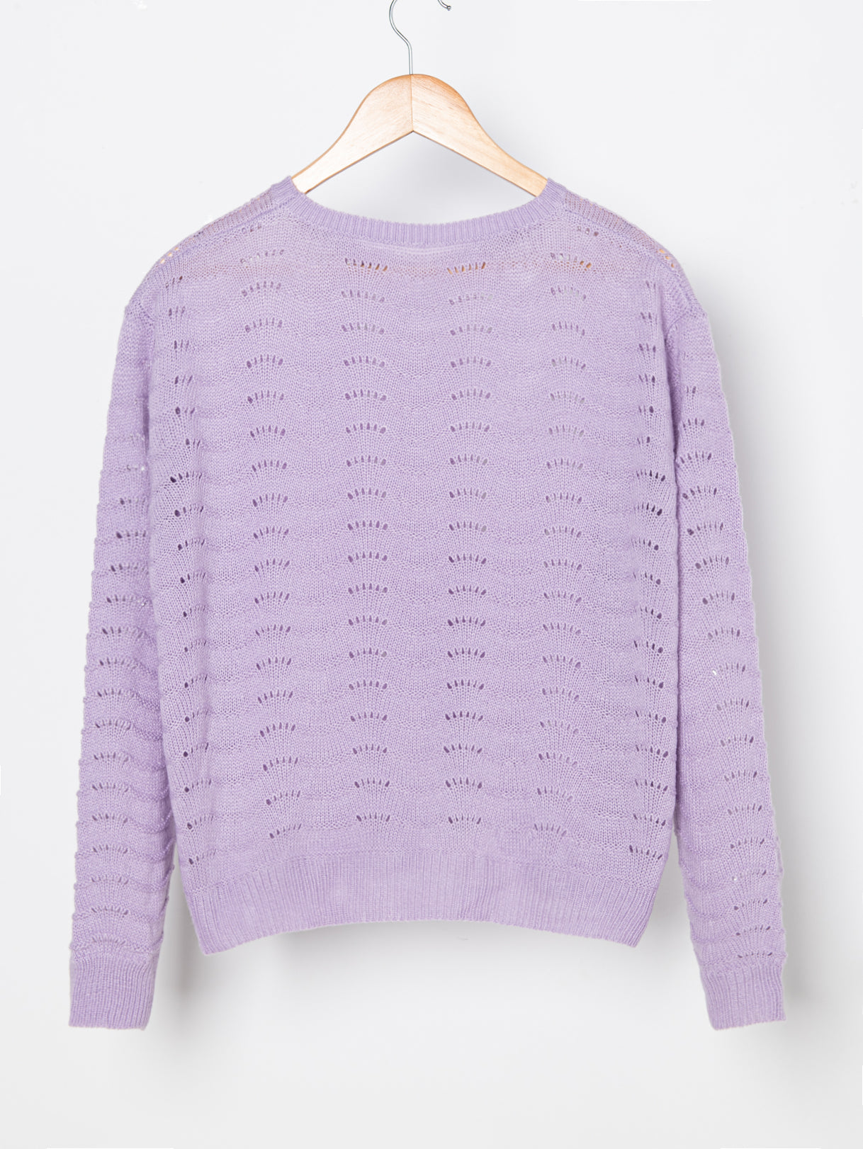 Women's Casual Sweaters Pure Color Hollow Out Long Sleeve Sweater Tops Sai Feel