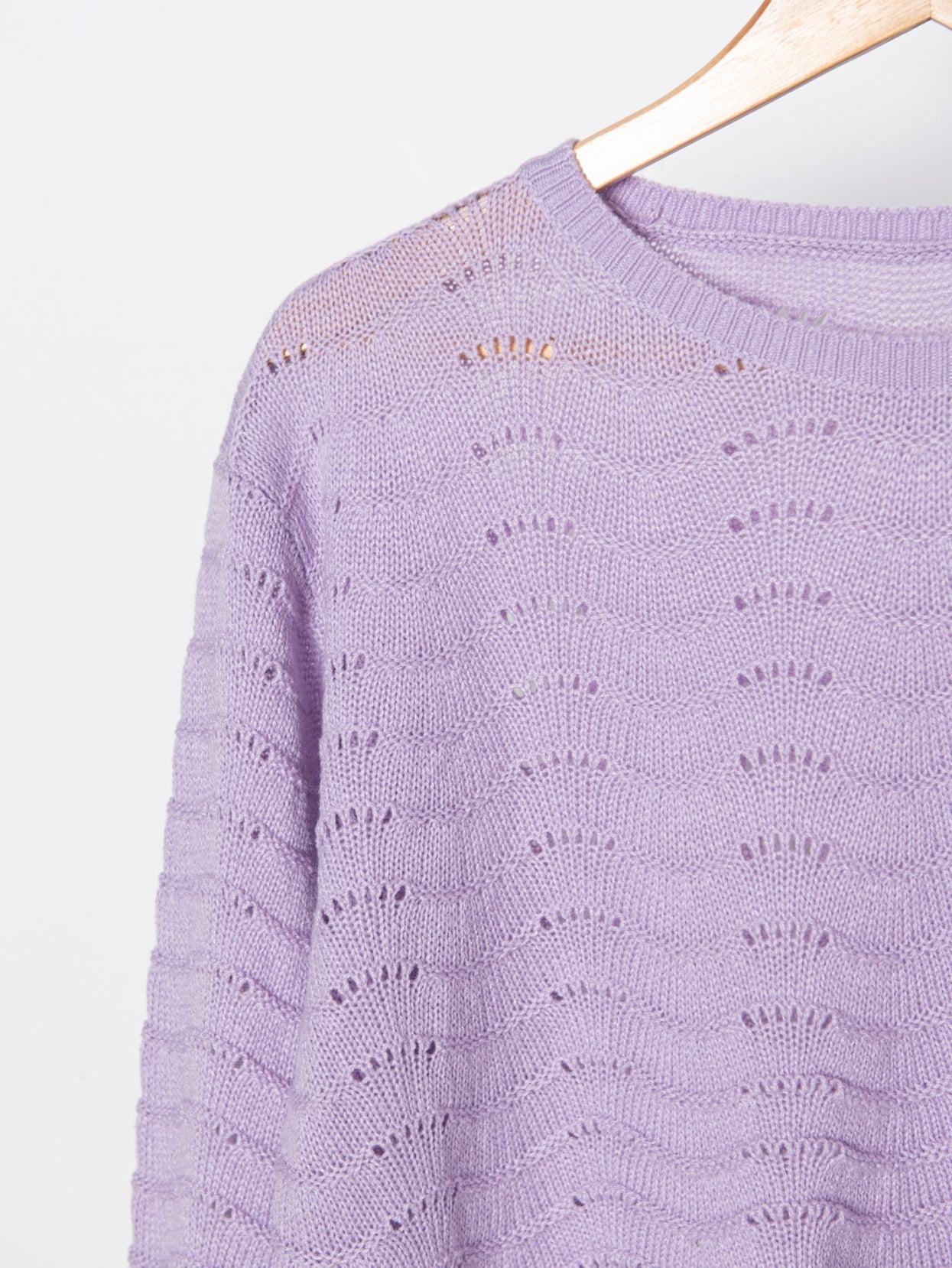 Women's Casual Sweaters Pure Color Hollow Out Long Sleeve Sweater Tops Sai Feel