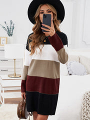 Women's Color Block Sweater Dress Sai Feel