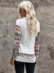 Women's Drop Shoulder Buttons Turtleneck Color Block Long Sleeve Pullover Tops Blouse Sai Feel