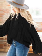 Women's Fashion Round Neck Pullover Sweater Solid Color Long Sleeve Knitted Tops Sai Feel