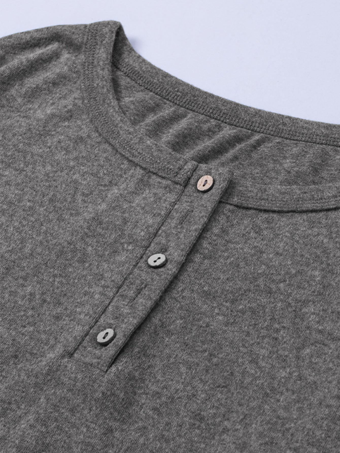 Women's Henley Sweatshirt Buttons Down Long Sleeve Shirt Loose Fit Pullover Solid Color Tops Sai Feel