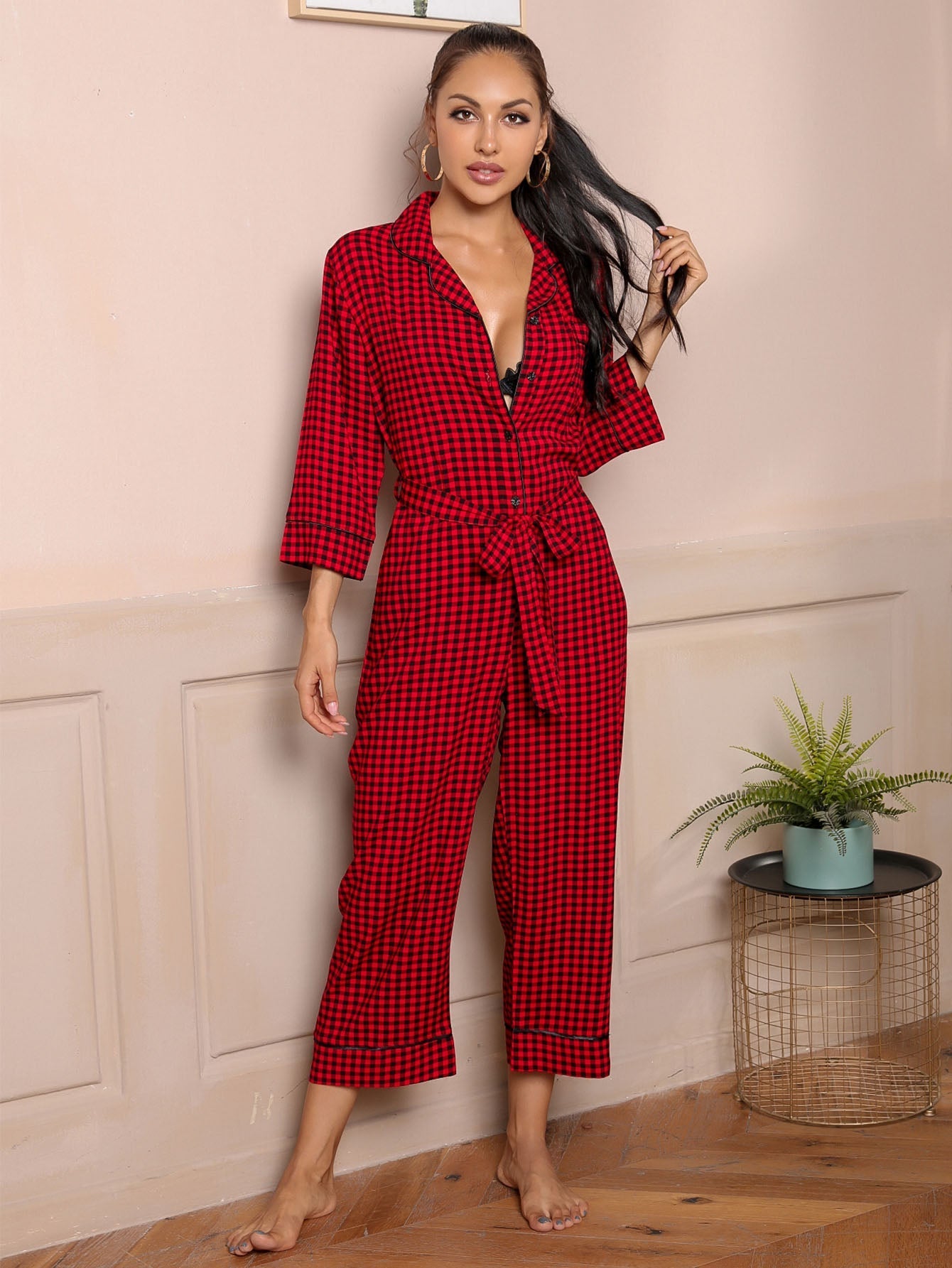 Women's Jumpsuit Loungewear Soft Lightweight and Comfortable Sleepwear One-Piece Romper Nightwear Sai Feel