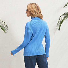 Women's Knitted Turtleneck Cashmere Jumper Pullover Elasticity Pull Femme High Neck Knitting Sweaters Sai Feel
