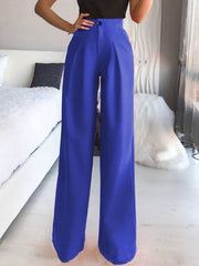 Women's Pants Solid Casual Straight Wide Leg Pants Sai Feel