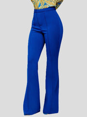 Women's Pants Solid Slim High Waist Flared Pants Sai Feel