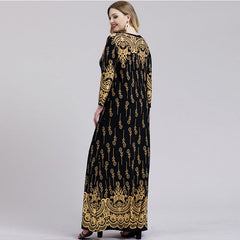 Women's Plus Size Dress New Long Sleeve Printed Dress Sai Feel