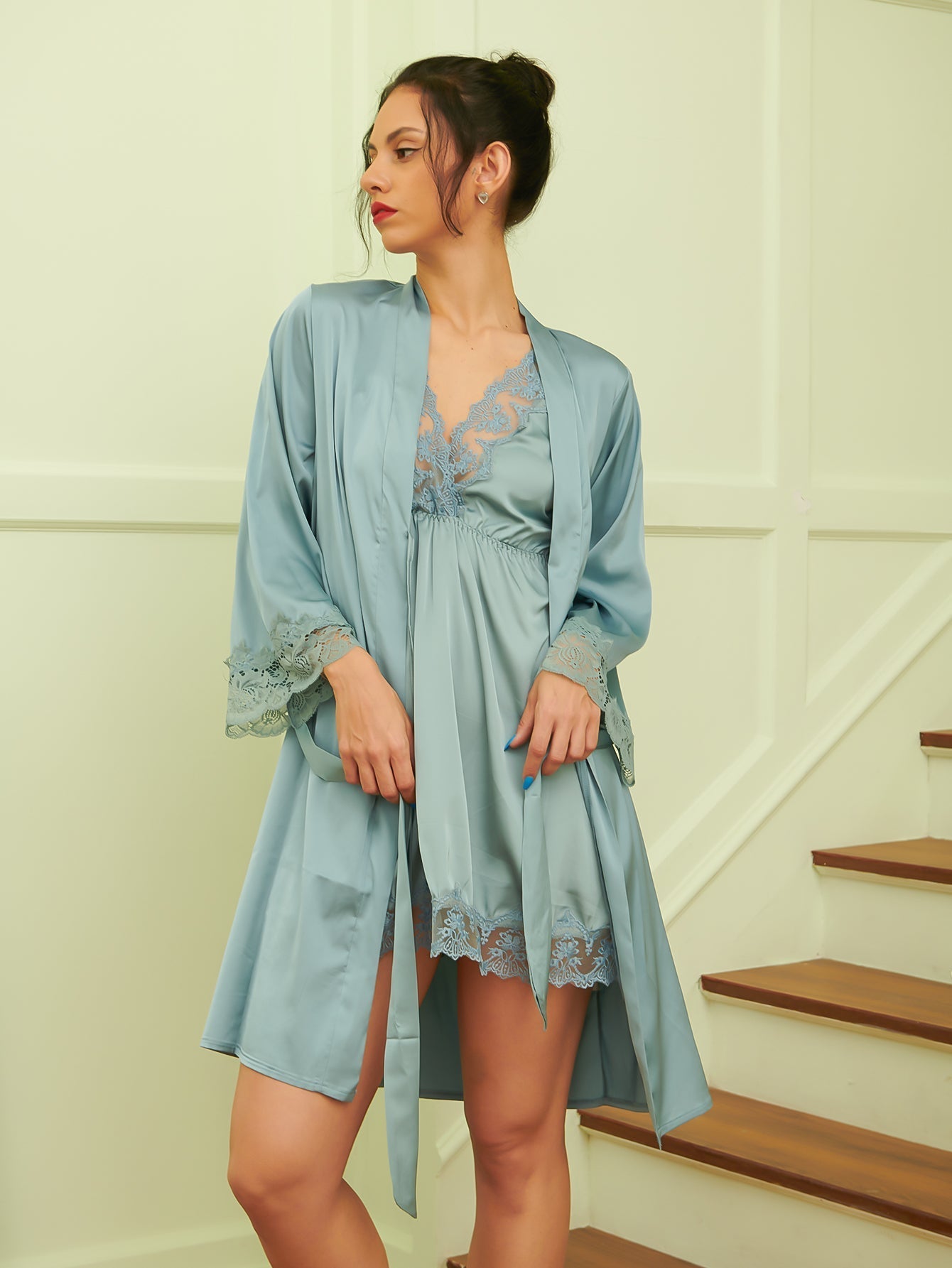 Women's Satin 2 Piece Sleep Suit  Pajama Sets Sai Feel