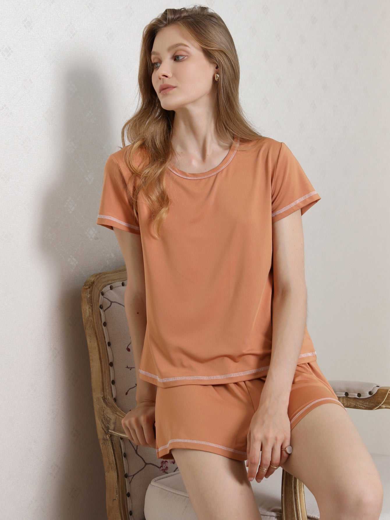 Women's Shorts Pajama Set Short Sleeve Sleepwear Nightwear Pjs S-XL Sai Feel