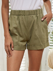 Women's Solid Color Shorts Ladies Casual Short Pants Sai Feel