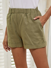 Women's Solid Color Shorts Ladies Casual Short Pants Sai Feel