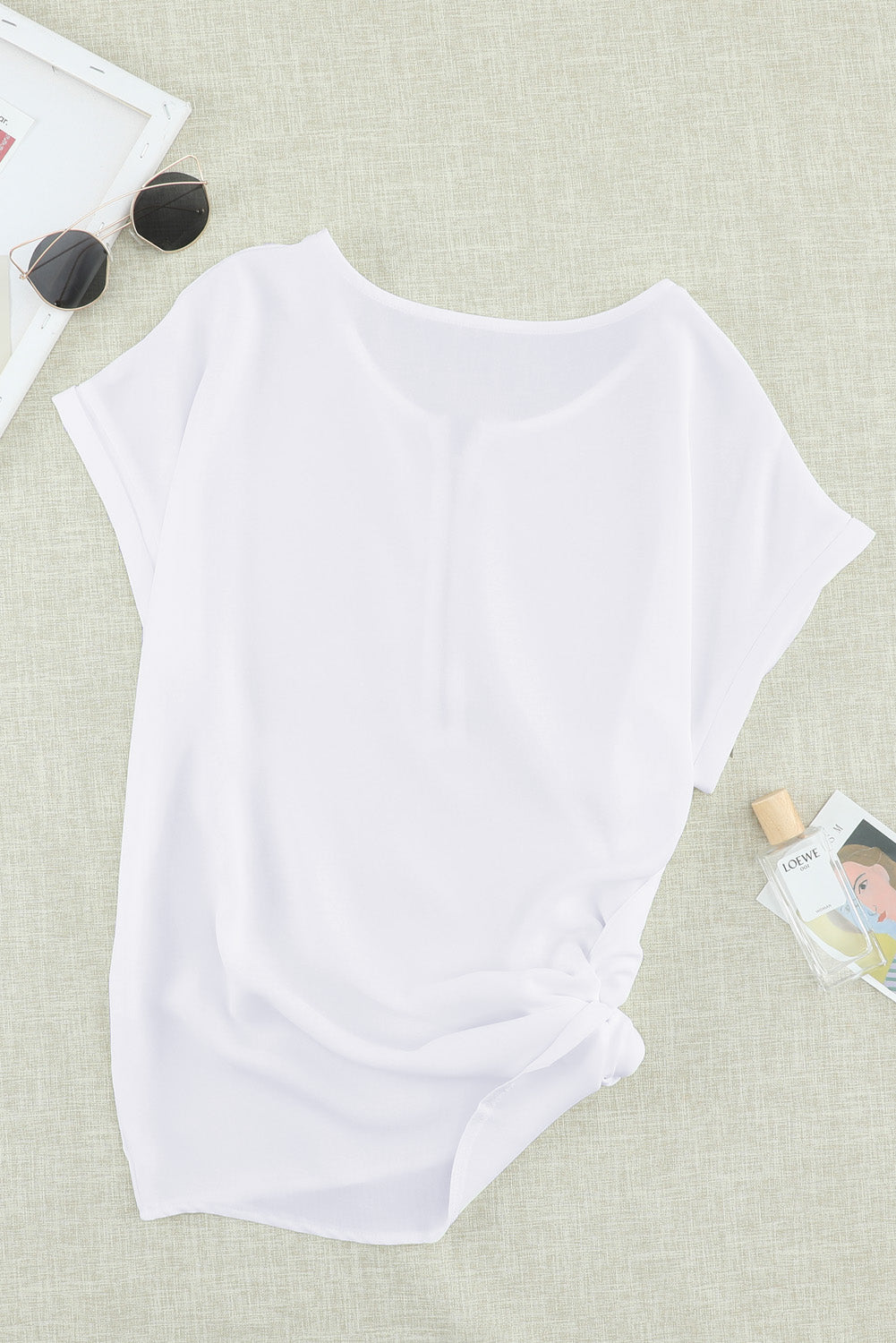 Women's Summer Short Sleeve T Shirt V Neck Half Zip Neckline Blouse Casual Solid Color Tops Sai Feel