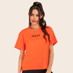 Women's T-shirt Monogrammed short-sleeved shirt with crew neck Sai Feel