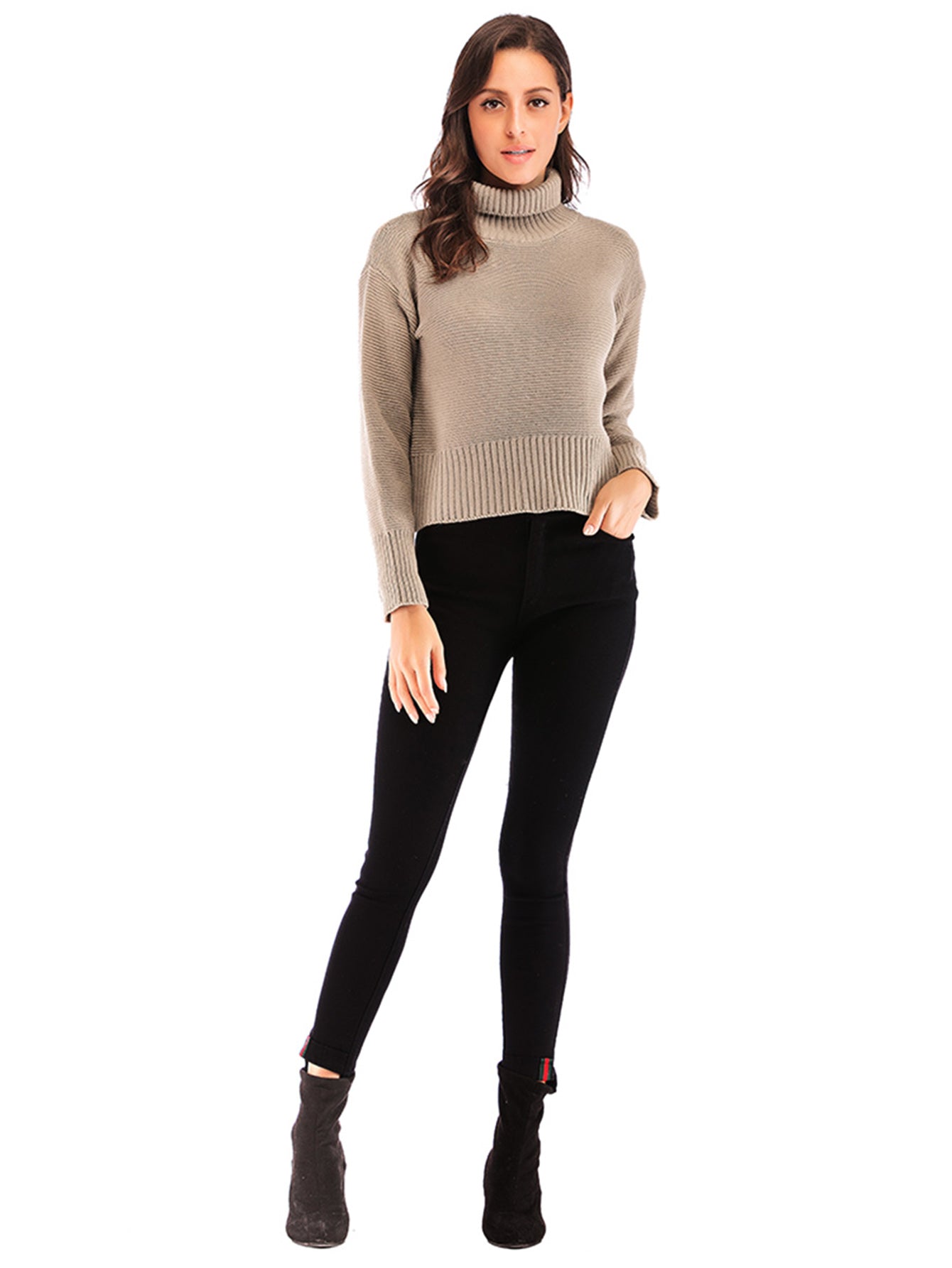 Women's casual long sleeve knit turtleneck sweater Sai Feel