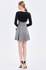 Women's contrast color stitching slim long-sleeved dress Sai Feel