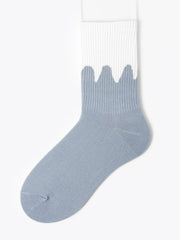 Women's crew and grid design crew socks Sai Feel