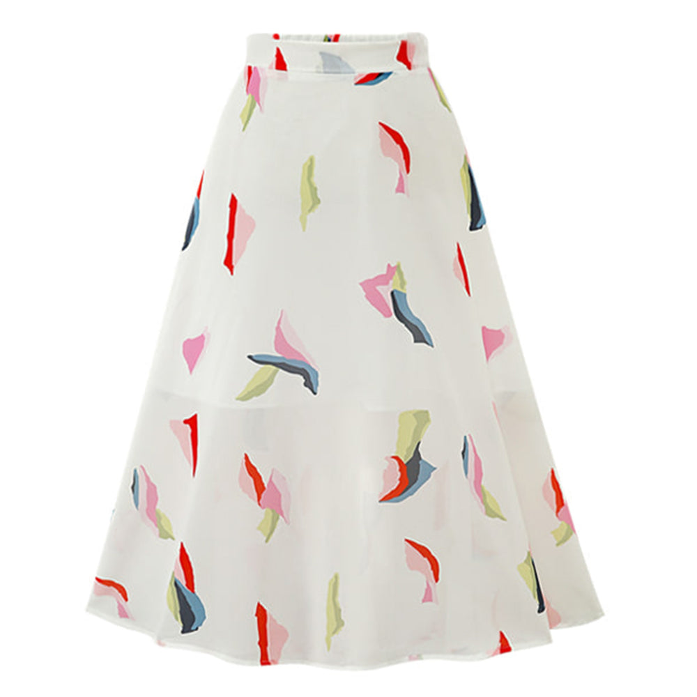 Women's floral slim skirt elastic waist full skirt Sai Feel