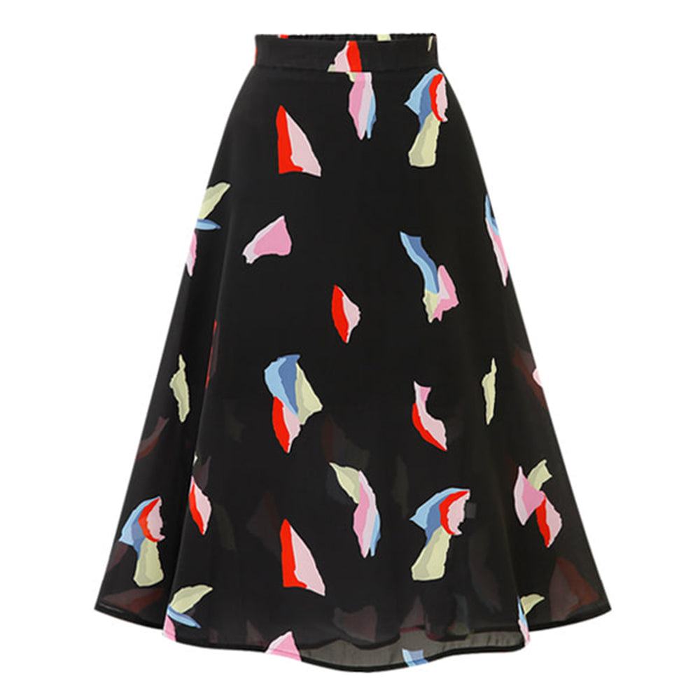 Women's floral slim skirt elastic waist full skirt Sai Feel