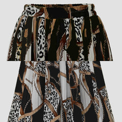 Women's floral slimming folding skirt with long print full skirt Sai Feel