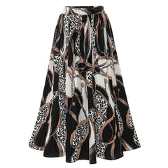 Women's floral slimming folding skirt with long print full skirt Sai Feel