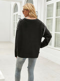 Women's loose casual knit long sleeve pullover sweater Sai Feel