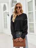 Women's loose casual knit long sleeve pullover sweater Sai Feel